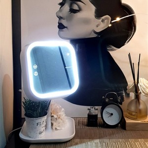 뷰센스 LED 무드등 겸용 화장거울 BS061 탁상용 메이크업 조명 거울