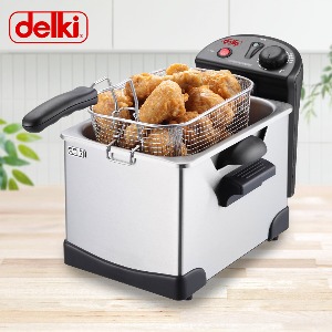 델키 업소용 가정용 전기튀김기 DK-205 1구 대용량 절전형 돈까스 통닭 감자